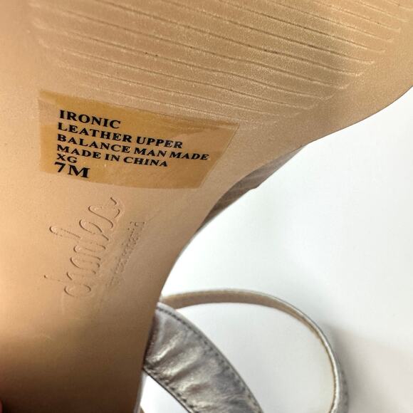 Charles By Charles David Women Ironic Sandals Size 7 Braided Metallic Silver - Picture 10 of 10